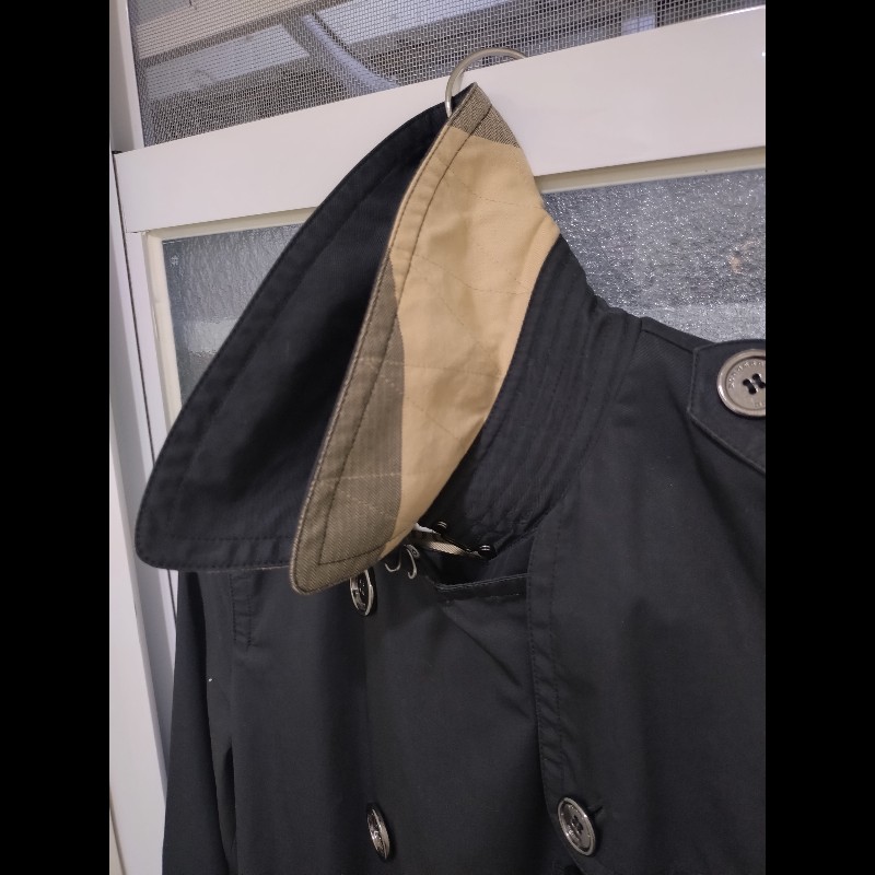Burberry 黑色雙排釦風衣-4
