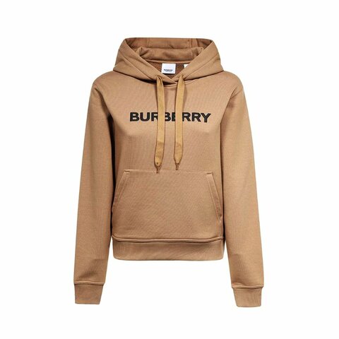 Burberry Logo Printed Hoodie for Women in Camel - 8060702-Camel ( Size: S / M / L )