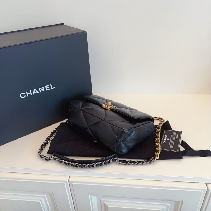 【閒置🆕】Chanel 黑金大菱格19bag枕頭包 小號 斜挎包-6