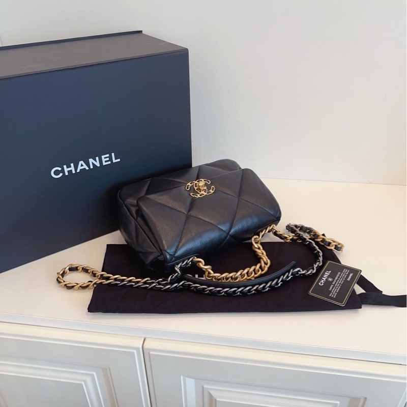 【閒置🆕】Chanel 黑金大菱格19bag枕頭包 小號 斜挎包-7