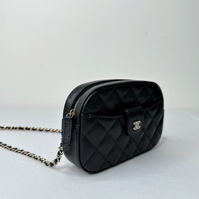 CHANEL 24S荔枝牛淡金相機包-3