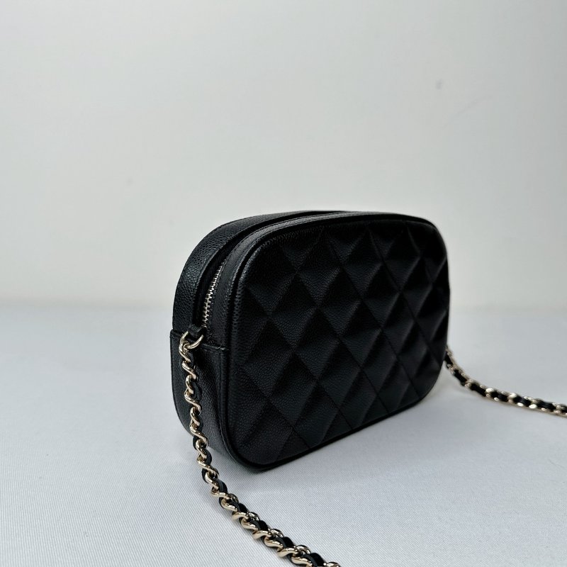 CHANEL 24S荔枝牛淡金相機包-5