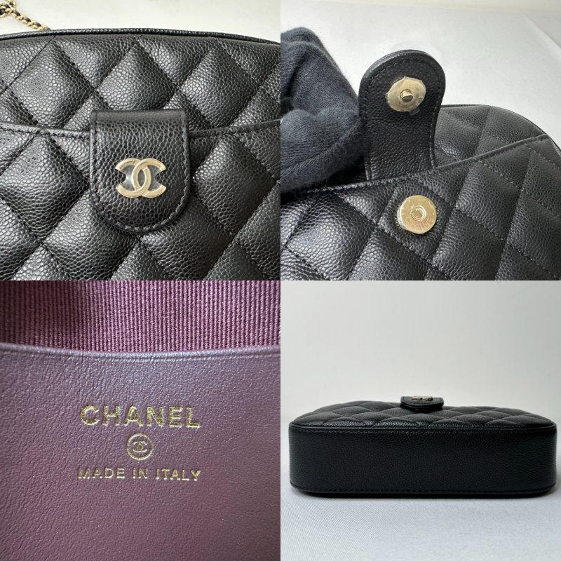 CHANEL 24S荔枝牛淡金相機包-8