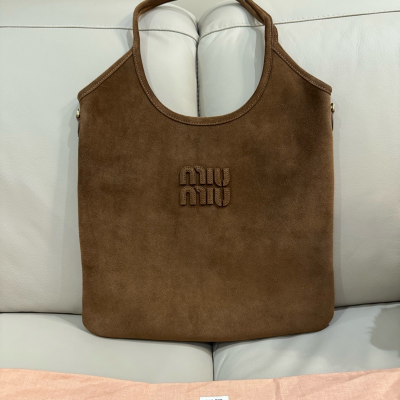 Miu Miu Ivy bag/肩背包/中號/麂皮款/全新閒置美品-0