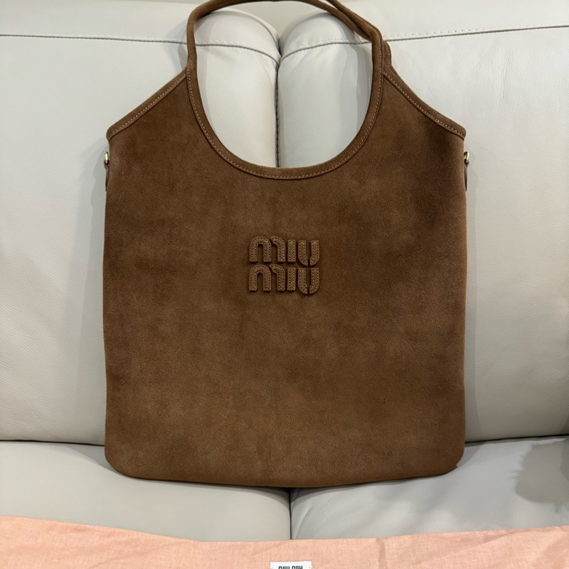 Miu Miu Ivy bag/肩背包/中號/麂皮款/全新閒置美品-2