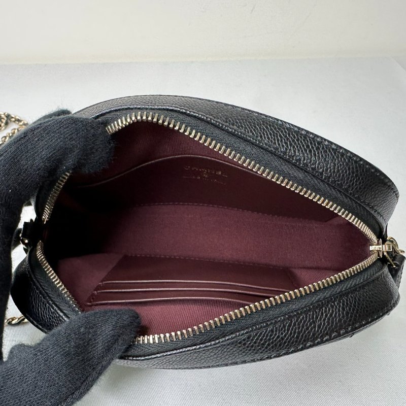 CHANEL 24S荔枝牛淡金相機包-6