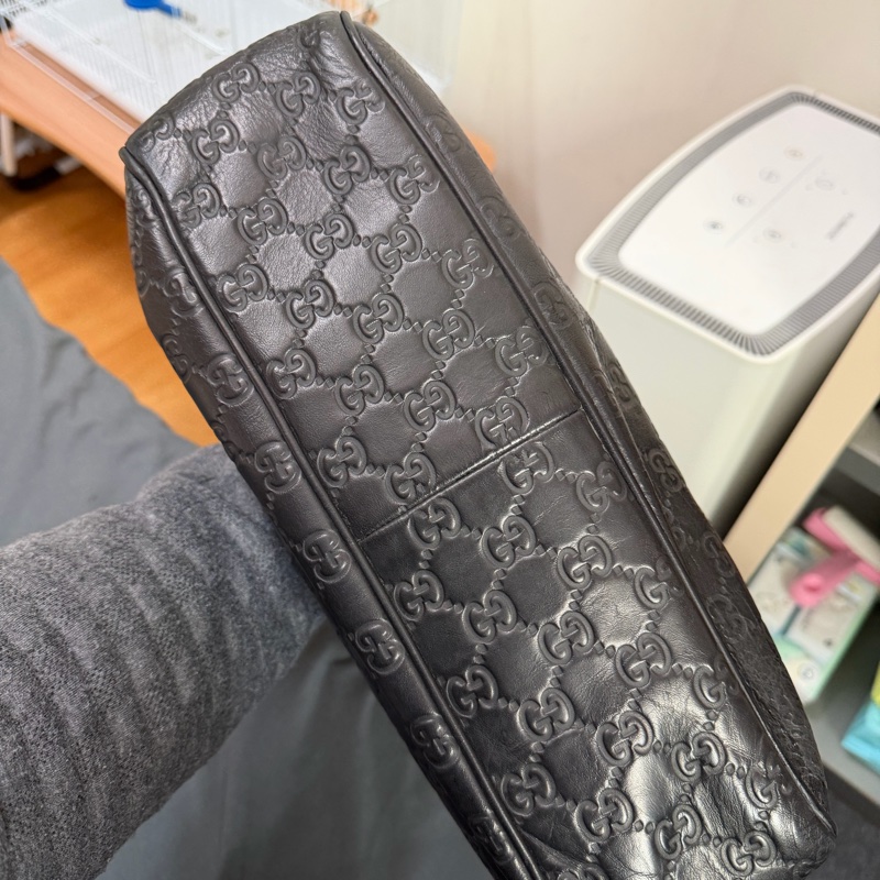 Gucci黑色牛皮單肩斜挎包-4