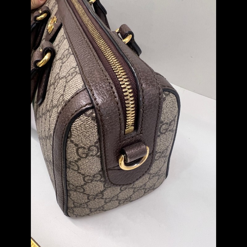 Gucci ophidia系列老花logo紅藍條紋枕頭包-5
