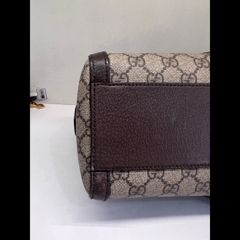 Gucci ophidia系列老花logo紅藍條紋枕頭包-16