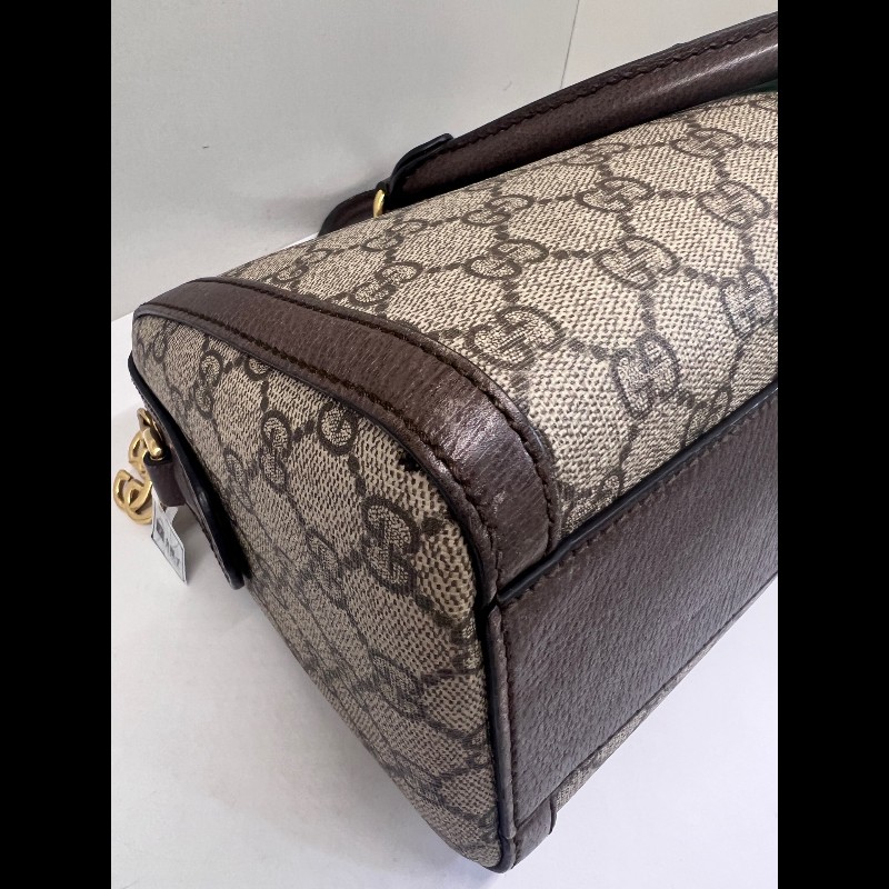 Gucci ophidia系列老花logo紅藍條紋枕頭包-17