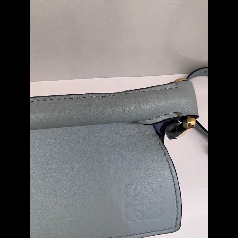 Loewe Puzzle 藍色拼色小號皮革手提肩背包幾何包-19