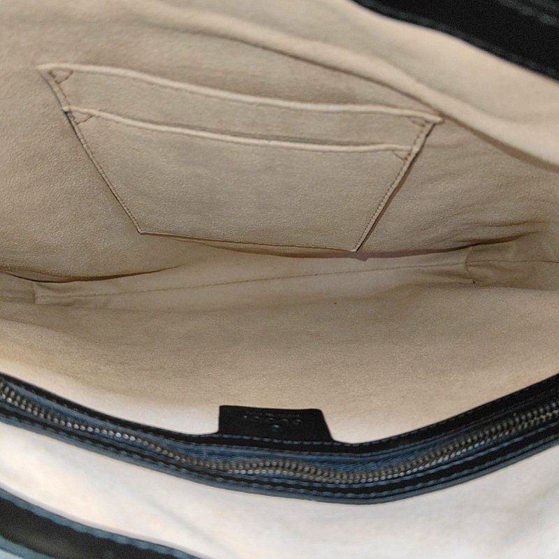 GUCCI GG Marmont 黑色牛皮绗缝波浪纹单肩包斜挎包 金色五金 9.8新-6