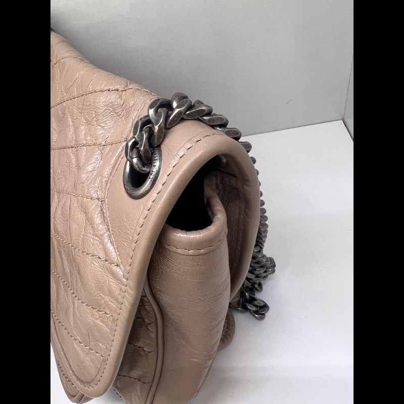 YSL Niki奶茶色油蠟皮鏈條包中號-2