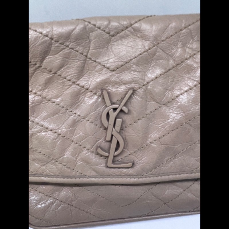 YSL Niki奶茶色油蠟皮鏈條包中號-8