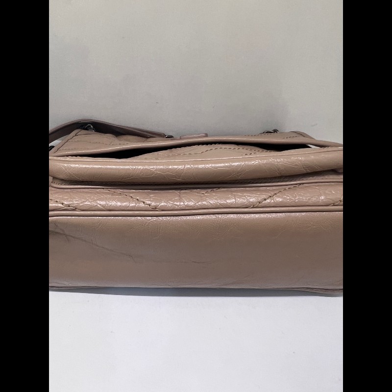 YSL Niki奶茶色油蠟皮鏈條包中號-9