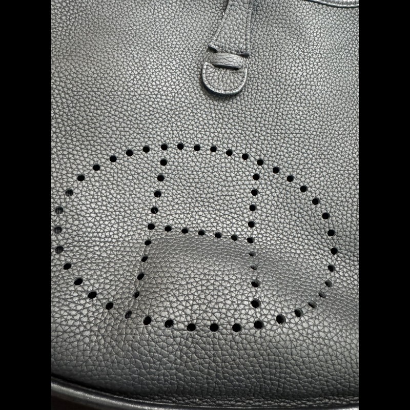 Hermes愛馬仕 黑色銀扣伊芙琳evelyne29-7