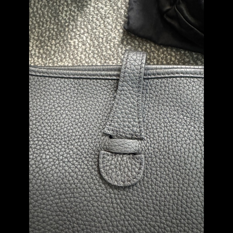 Hermes愛馬仕 黑色銀扣伊芙琳evelyne29-8