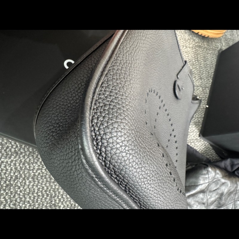 Hermes愛馬仕 黑色銀扣伊芙琳evelyne29-11