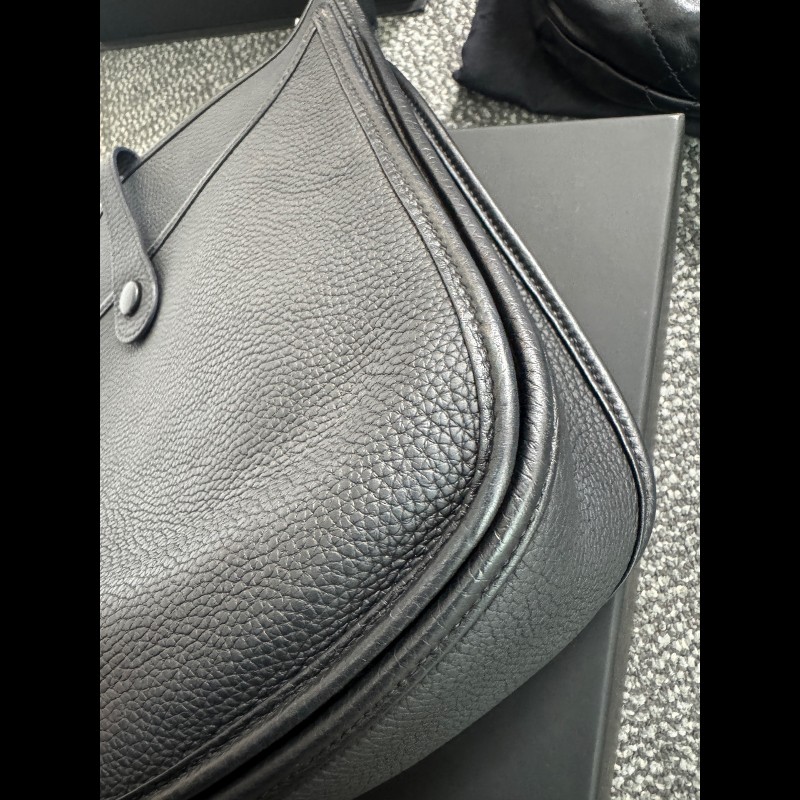 Hermes愛馬仕 黑色銀扣伊芙琳evelyne29-17