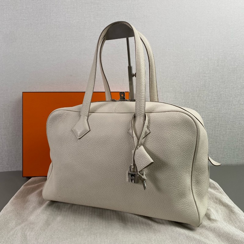 HERMES 奶昔白維多利亞36 手提包-2