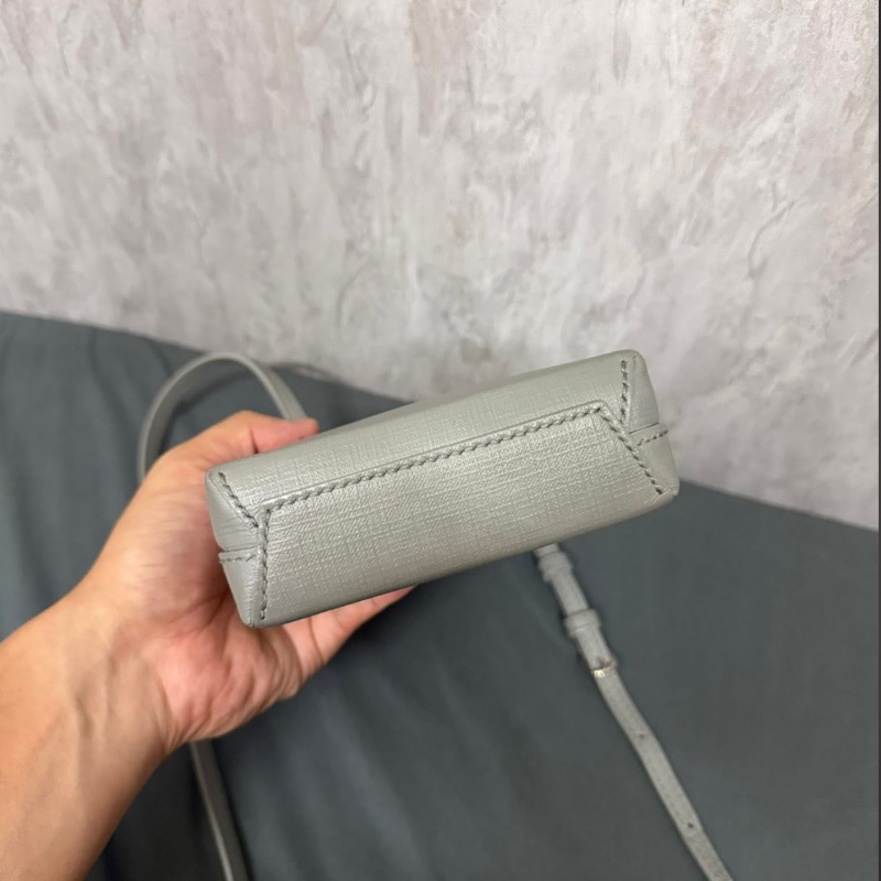 巴黎世家 LOGO兩用迷你紙袋包（灰）-3