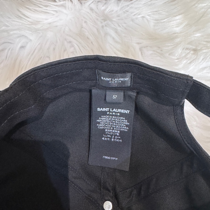 YSL 黑刺繡棒球帽 鴨舌帽 近全新-7