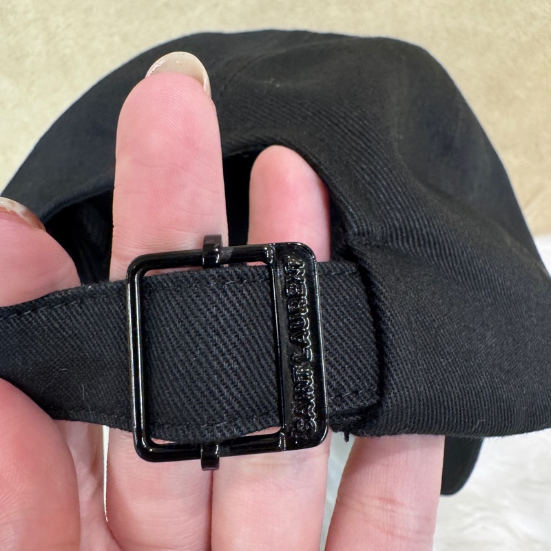 YSL 黑刺繡棒球帽 鴨舌帽 近全新-8