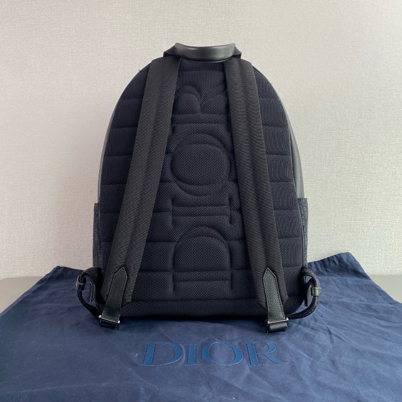 Dior saddle帆布拼皮oblique老花後背包-3