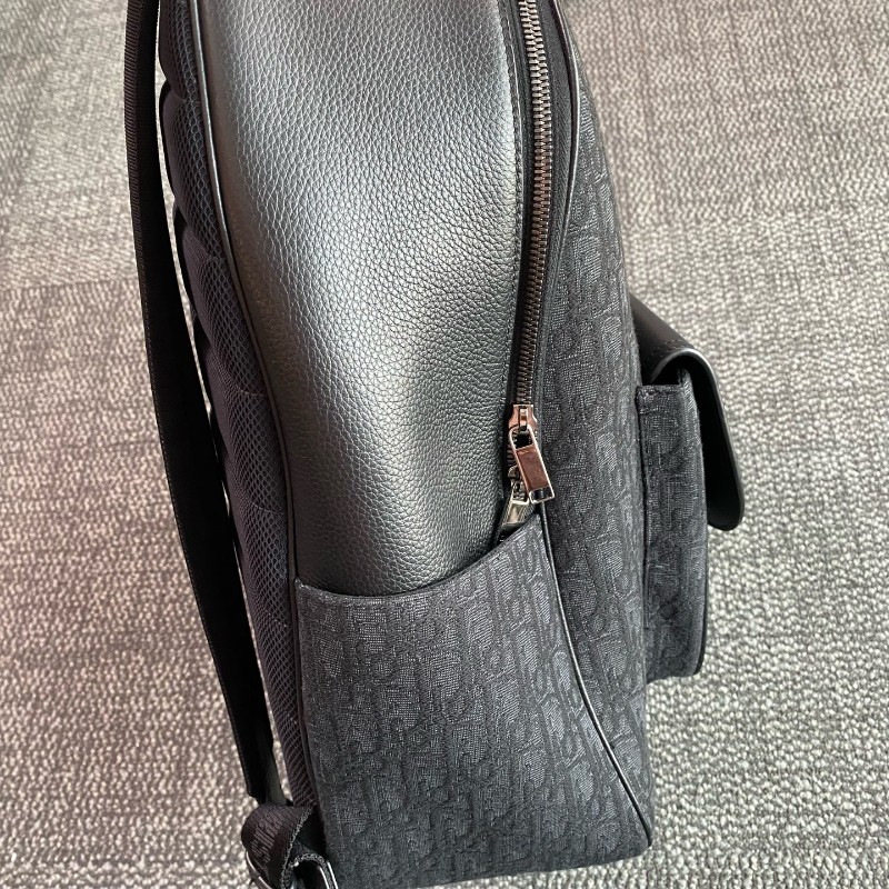 Dior saddle帆布拼皮oblique老花後背包-13