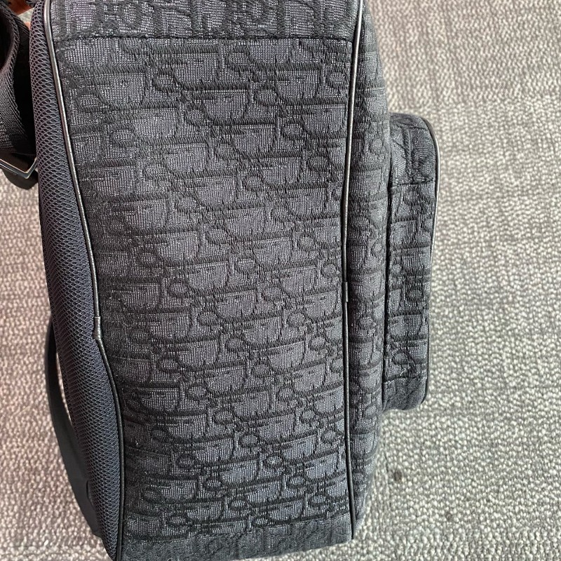 Dior saddle帆布拼皮oblique老花後背包-15