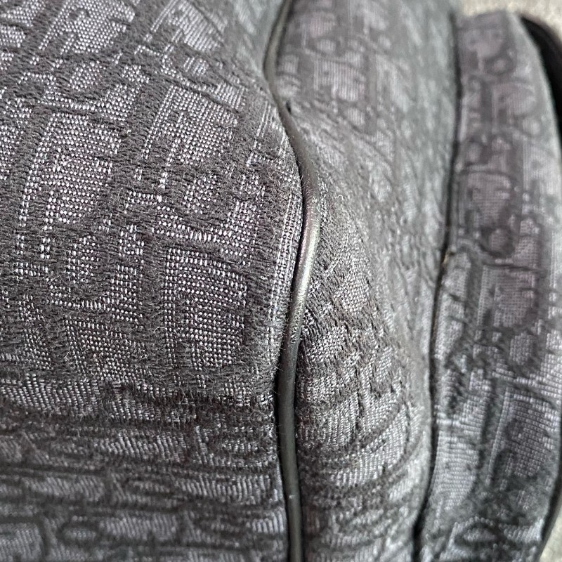 Dior saddle帆布拼皮oblique老花後背包-16