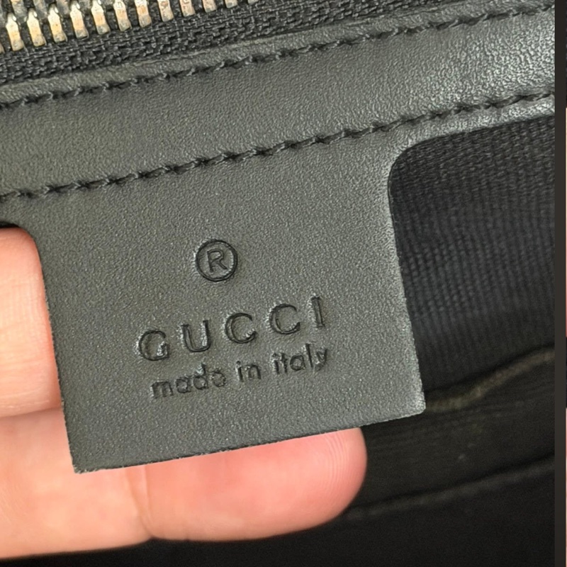 Gucci經典老花條紋織帶手提/斜背公事包-7