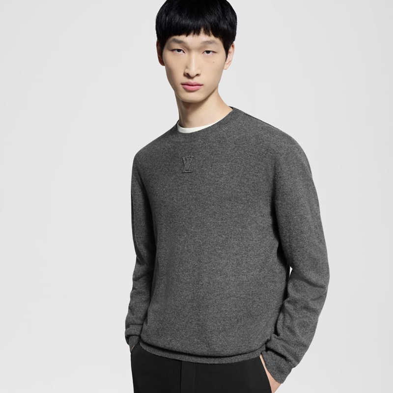 LVSE LV Embossed Crewneck 針織壓紋LOGO毛衣-0