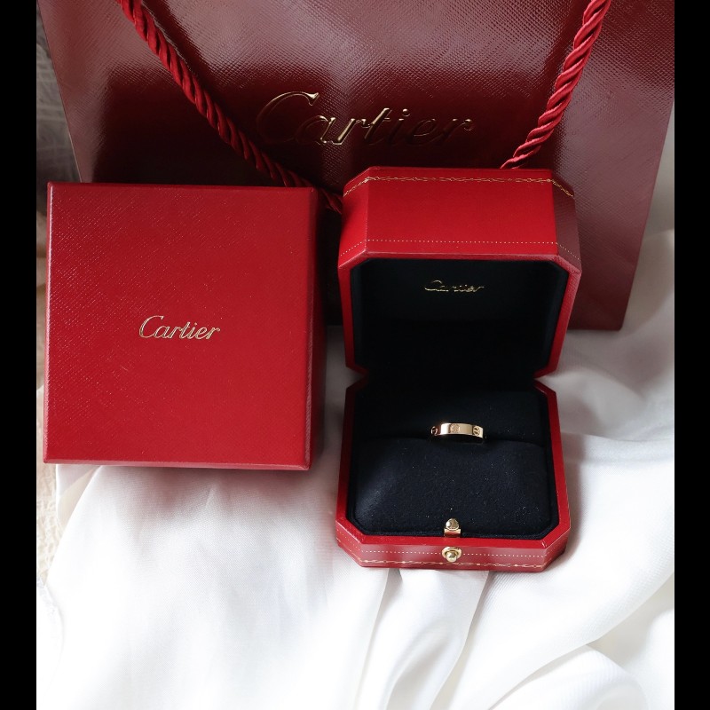 Cartier 18k黃金love窄版戒指 55號-0