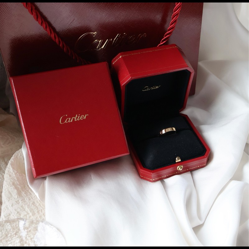Cartier 18k黃金love窄版戒指 55號-1