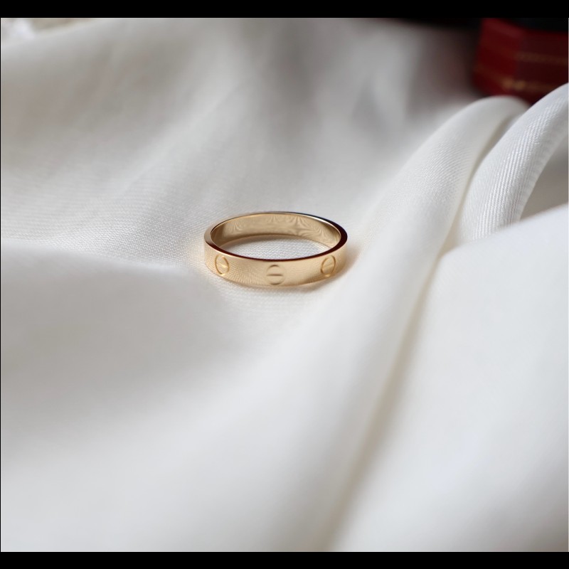 Cartier 18k黃金love窄版戒指 55號-2