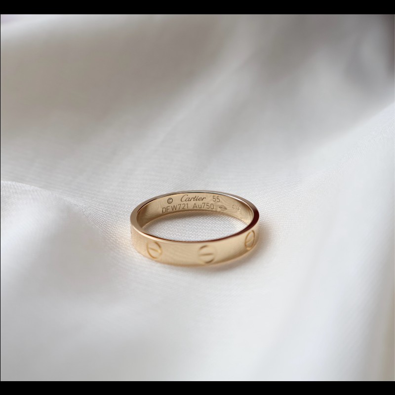 Cartier 18k黃金love窄版戒指 55號-3