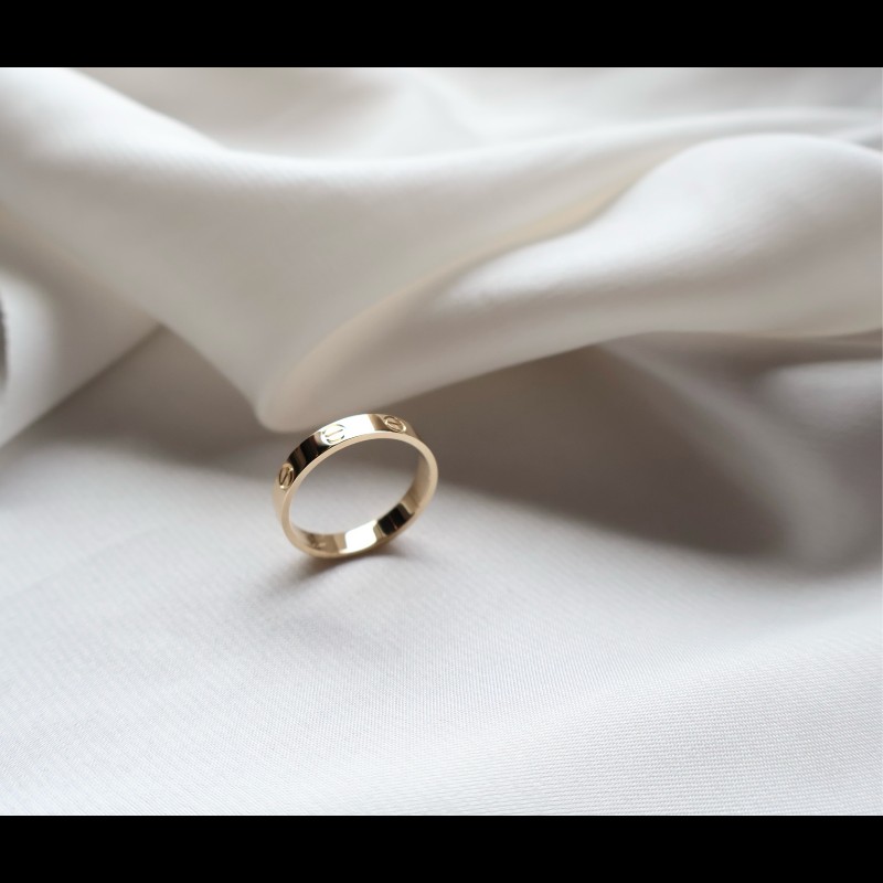 Cartier 18k黃金love窄版戒指 55號-4