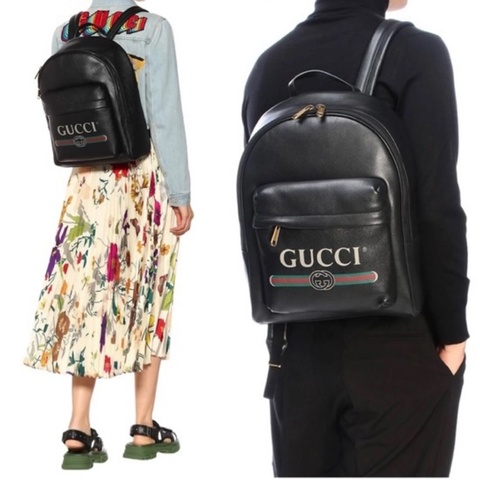 GUCCI 經典圖騰後背包/雙肩包  全皮輕量  9成新