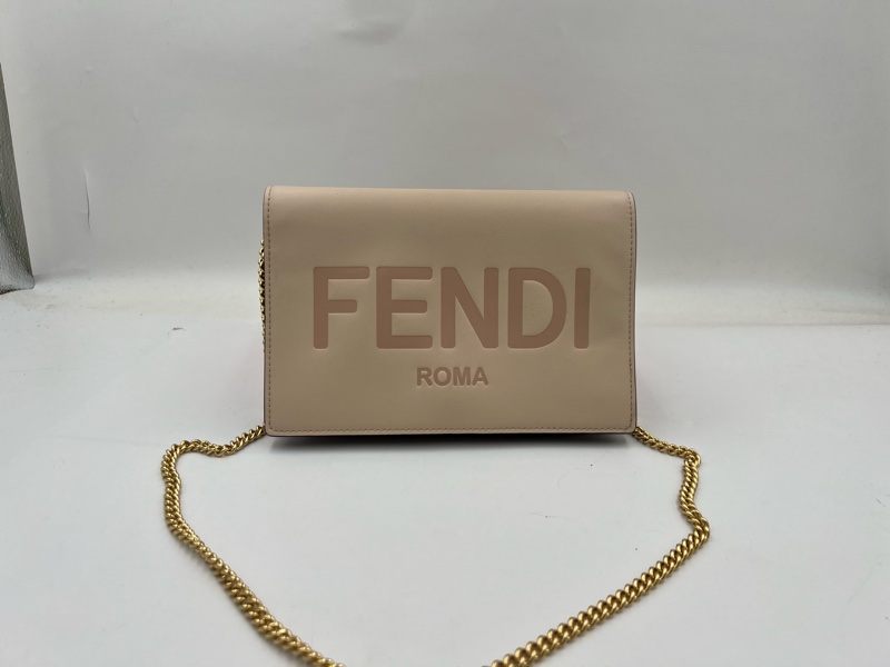Fendi. 墨蘭迪粉色 可拆，鏈條肩背包長夾-9