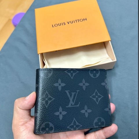 Lv黑老花短夾 芯片款