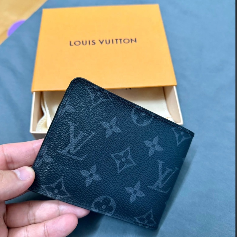 Lv黑老花短夾 芯片款-1