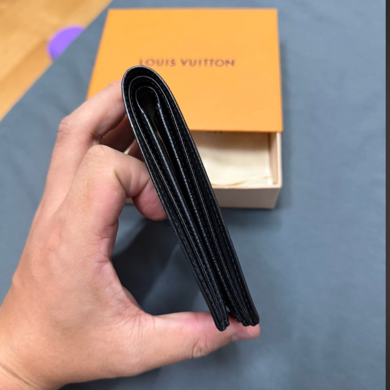 Lv黑老花短夾 芯片款-2