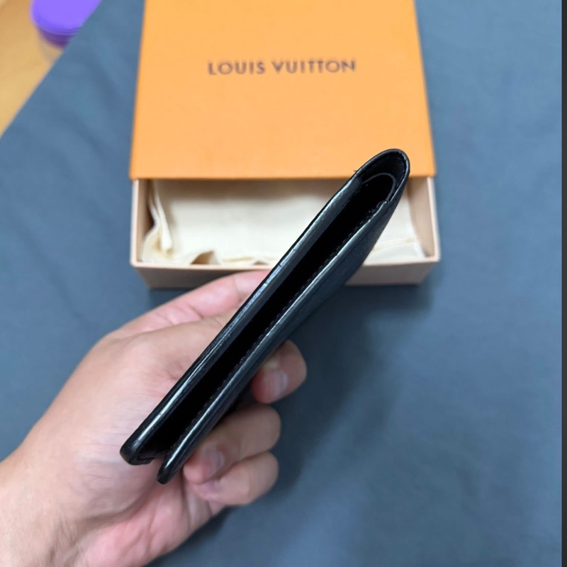 Lv黑老花短夾 芯片款-4