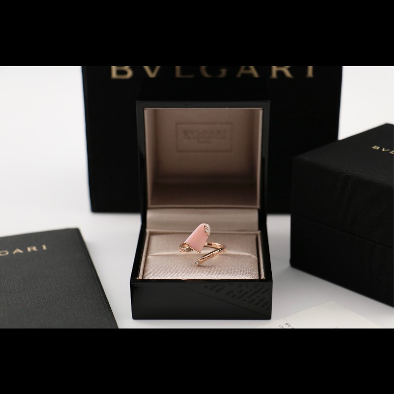 BVLGARI Gelati系列 玫瑰金粉蛋白石冰淇淋戒指 56號-0