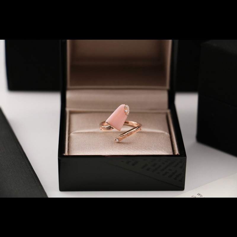 BVLGARI Gelati系列 玫瑰金粉蛋白石冰淇淋戒指 56號-1