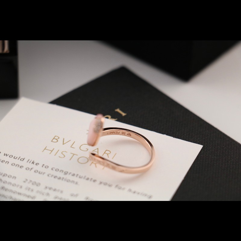 BVLGARI Gelati系列 玫瑰金粉蛋白石冰淇淋戒指 56號-4
