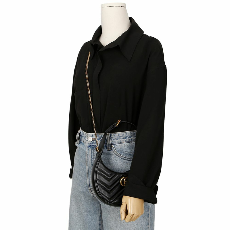 GUCCI 699514 GG Marmont 半月形迷你肩背包-9