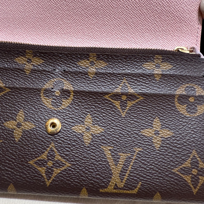 Louis Vuitton Emilie LV長夾/粉色豆豆-10