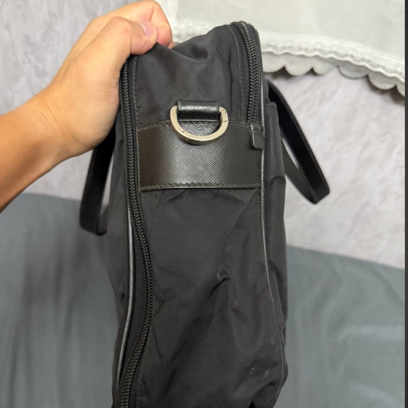 Prada男士黑色尼龍電腦包公事包-3